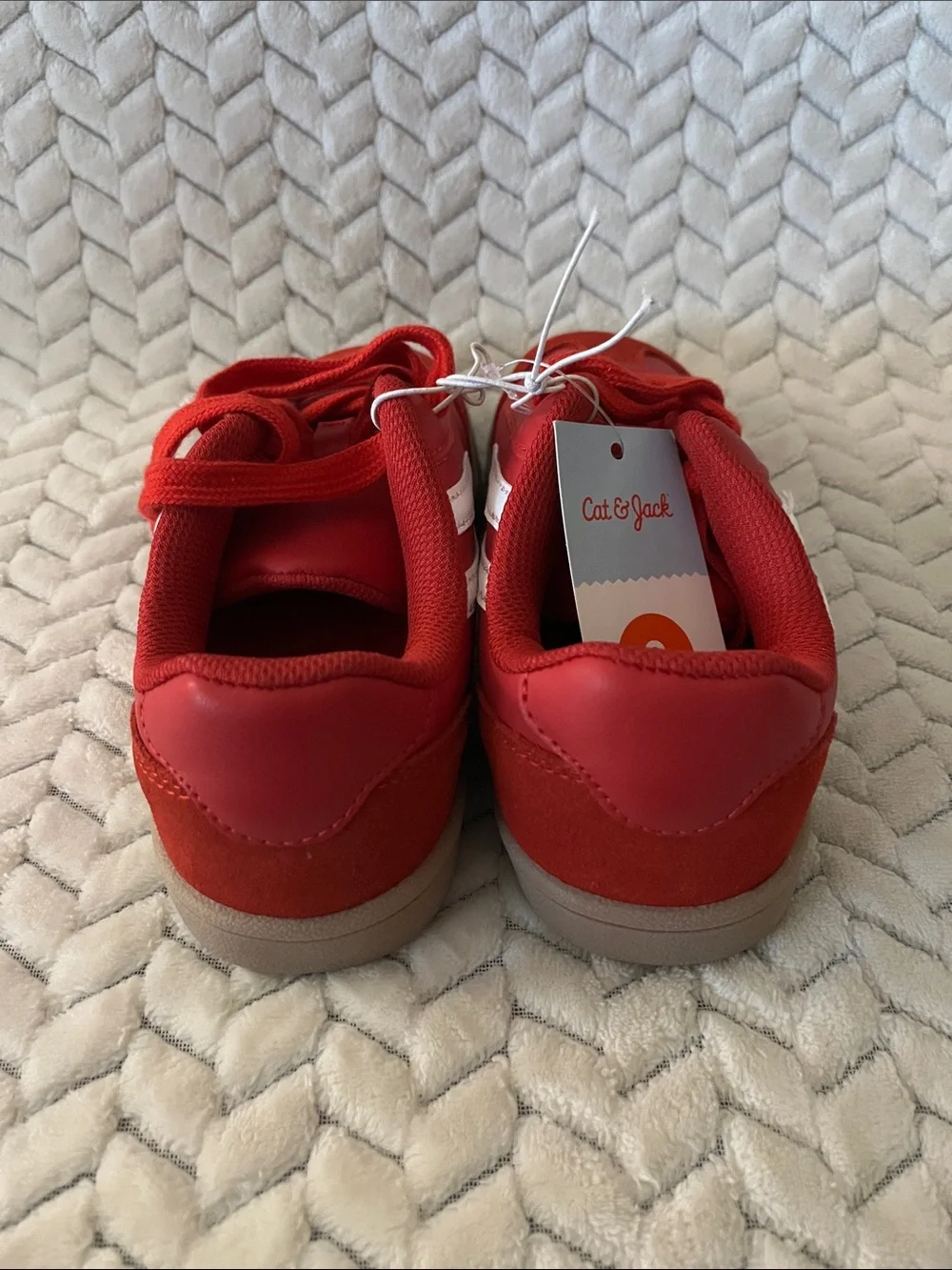 Cat & Jack Red Kids Sneakers with White Side Stripe